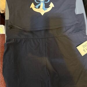 Navy Blue Anchor Print Women's Outfit